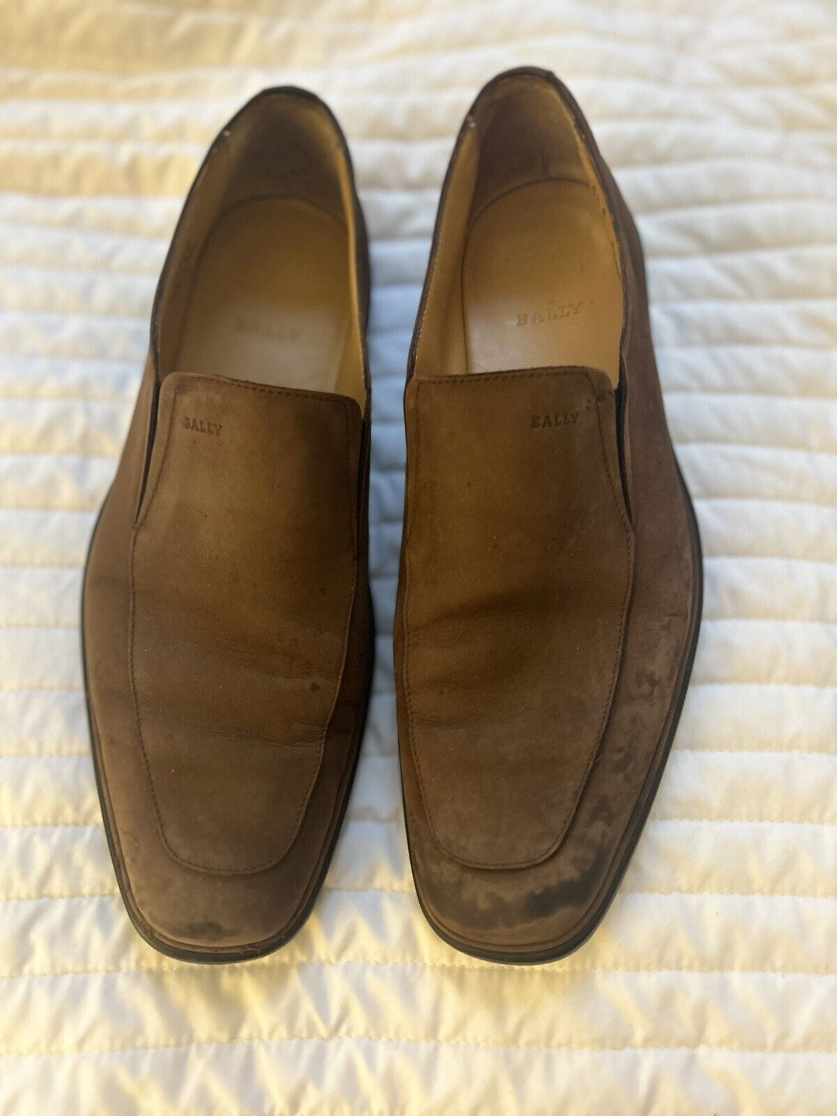 Bally Men\'s Slip-On Loafers - Brown Suede, Size 10.5E Nearly New Originally $400
