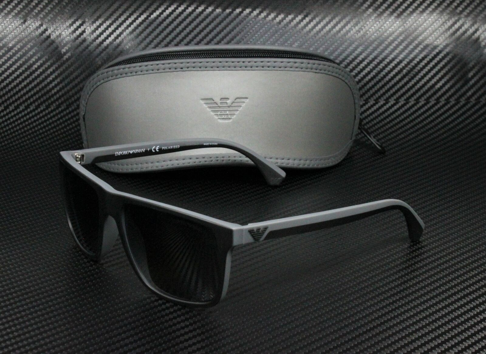 EMPORIO ARMANI EA4033 5229T3 Black Grey Polarized Grey Grd 56mm Men\'s Sunglasses