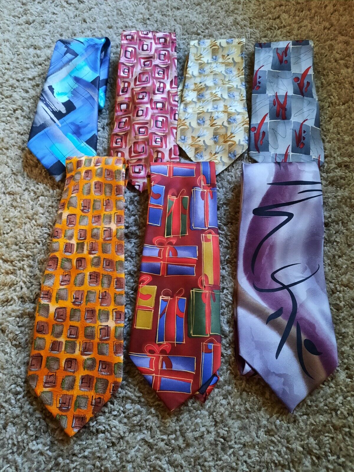 Lot Of 7 Jerry Garcia Men\'s Ties 100% silk Collectors neckties 