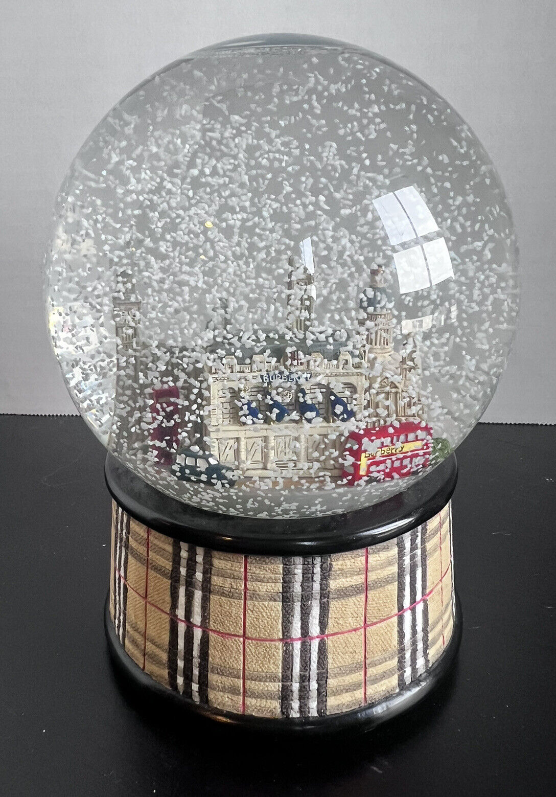 Burberry Check Musical Snow Globe with Music working 