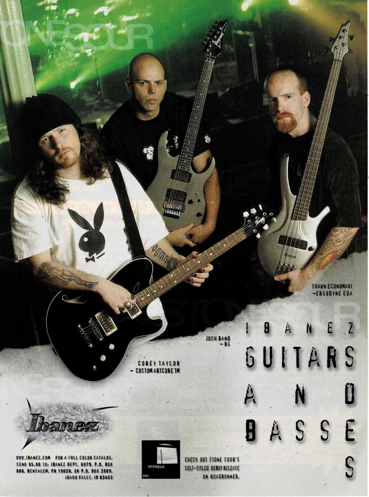 Ibanez Guitars - Stone Sour - Corey Taylor / Josh Rand / Economaki -  Print Ad