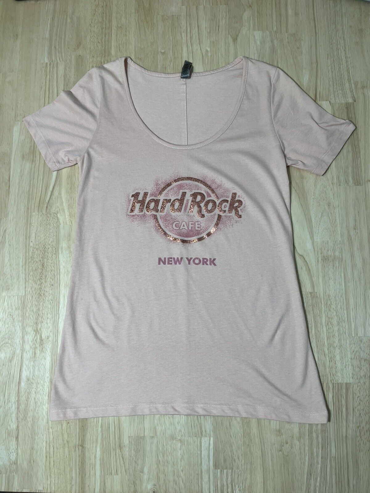 (Womens M) HARD ROCK CAFE New York Shirt GLITTER Sketch PP SAMPLE Tee NWOT