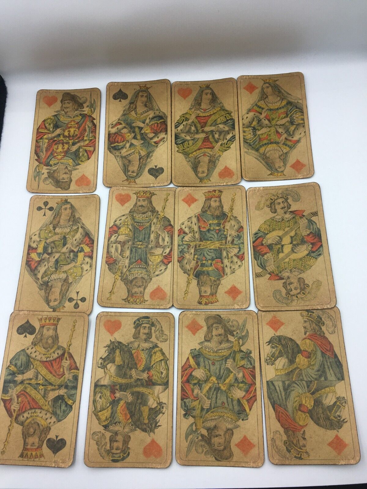 ANTIQUE RARE GERMAN PLAYING CARDS 1800s AUTHENTIC