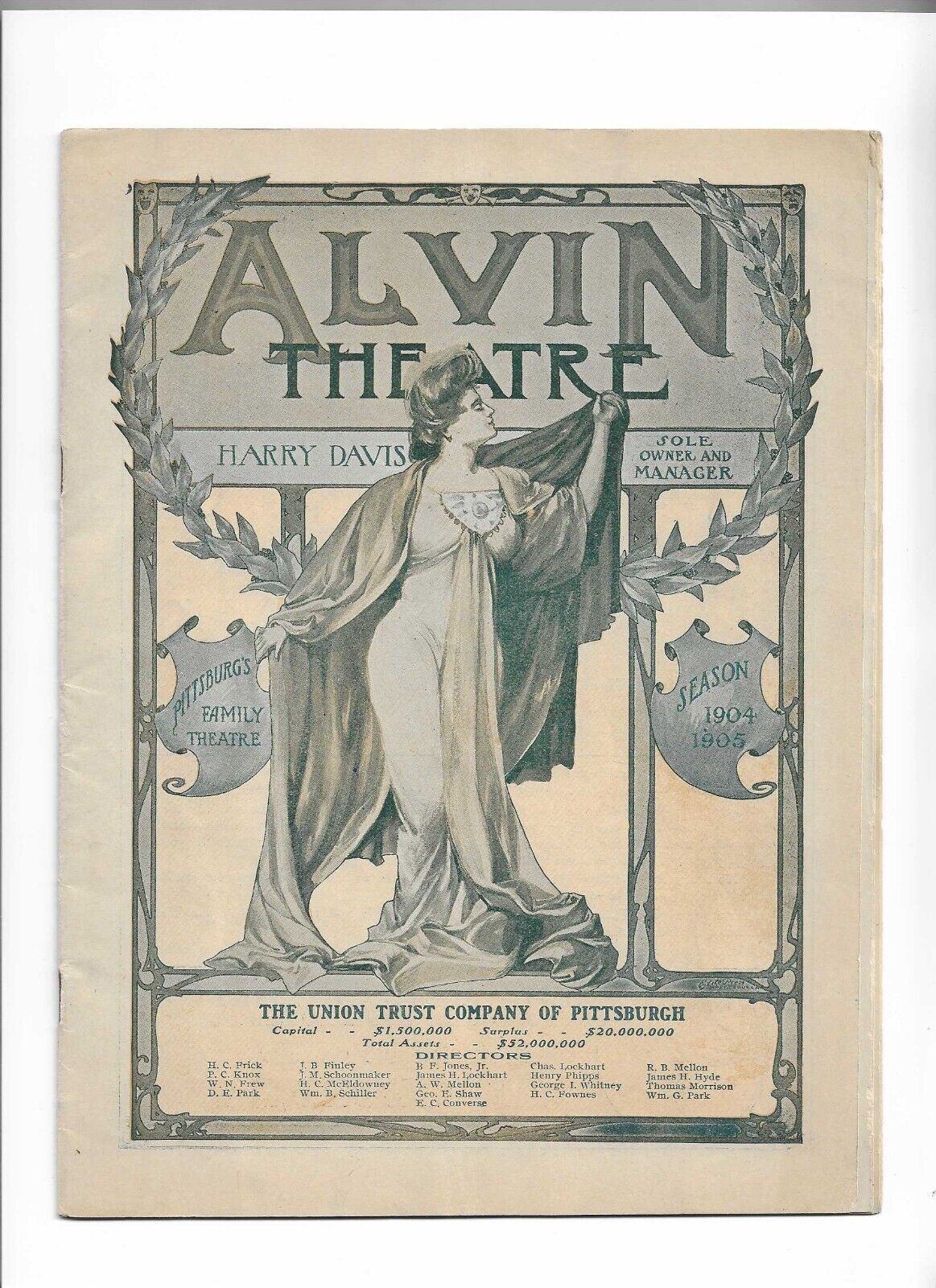 1904 Pittsburgh PA Alvin Theatre Program - MANY Ads: Strunz Soap, Whann Lithia