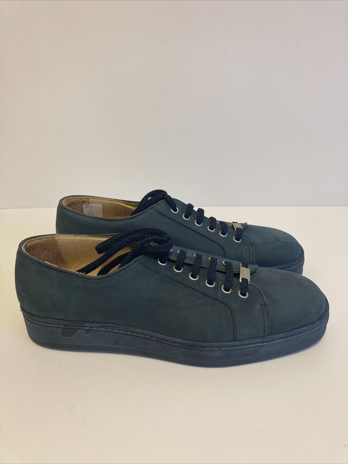 Bally Switzerland Pulsar Blue Nubuck Lace Up Sneakers Shoes Size 8