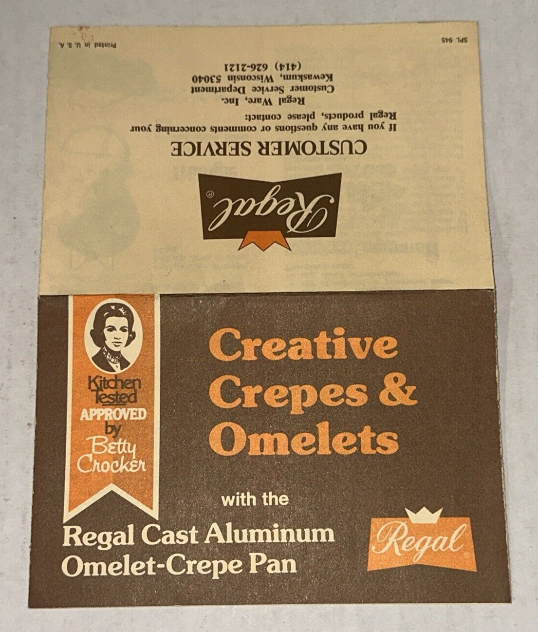 Betty Crockers Recipes Book Creative Crepes & Omelettes Regal Ware VTG Print Ad
