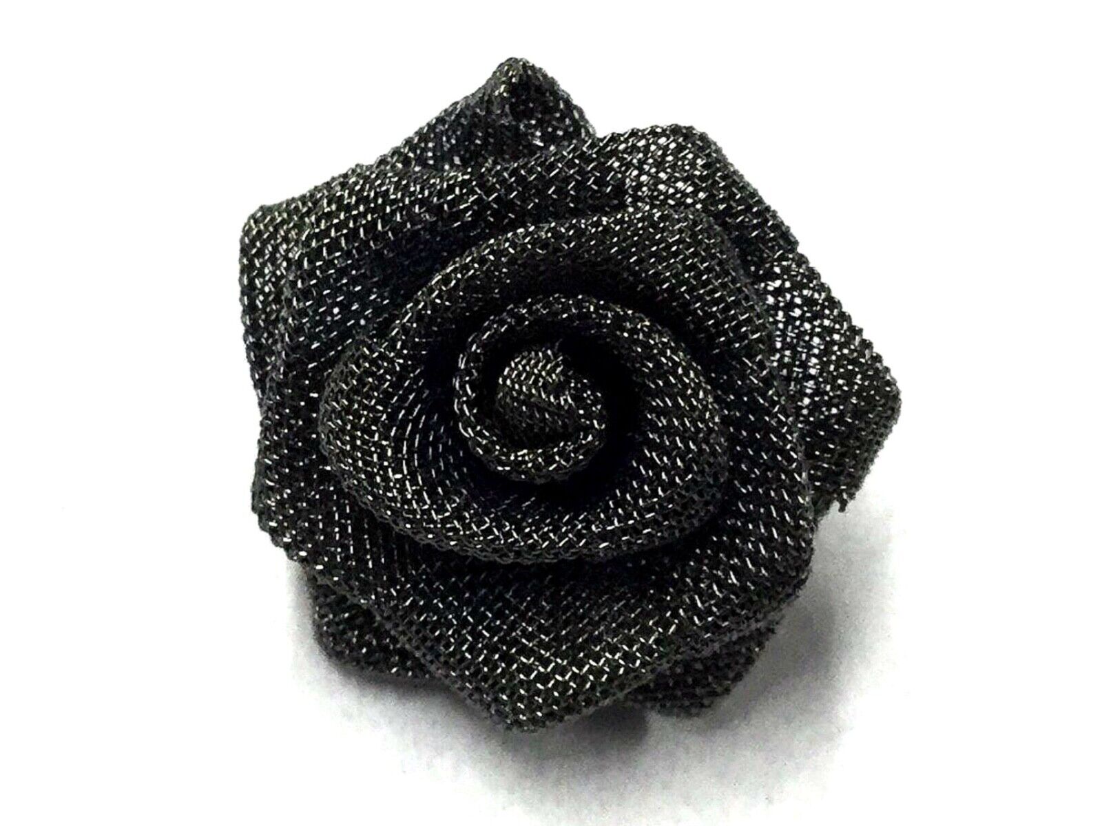 STUNNING NOS ITALY COUTURE Fine Metal Mesh Rose Flower Sewing Button S89