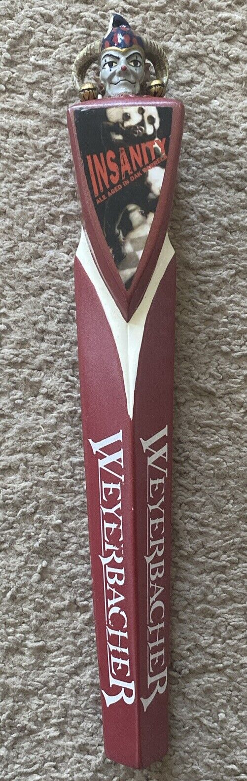 Weyerbacher Brewing Jester Beer Tap Handle 12” Tall, Damaged