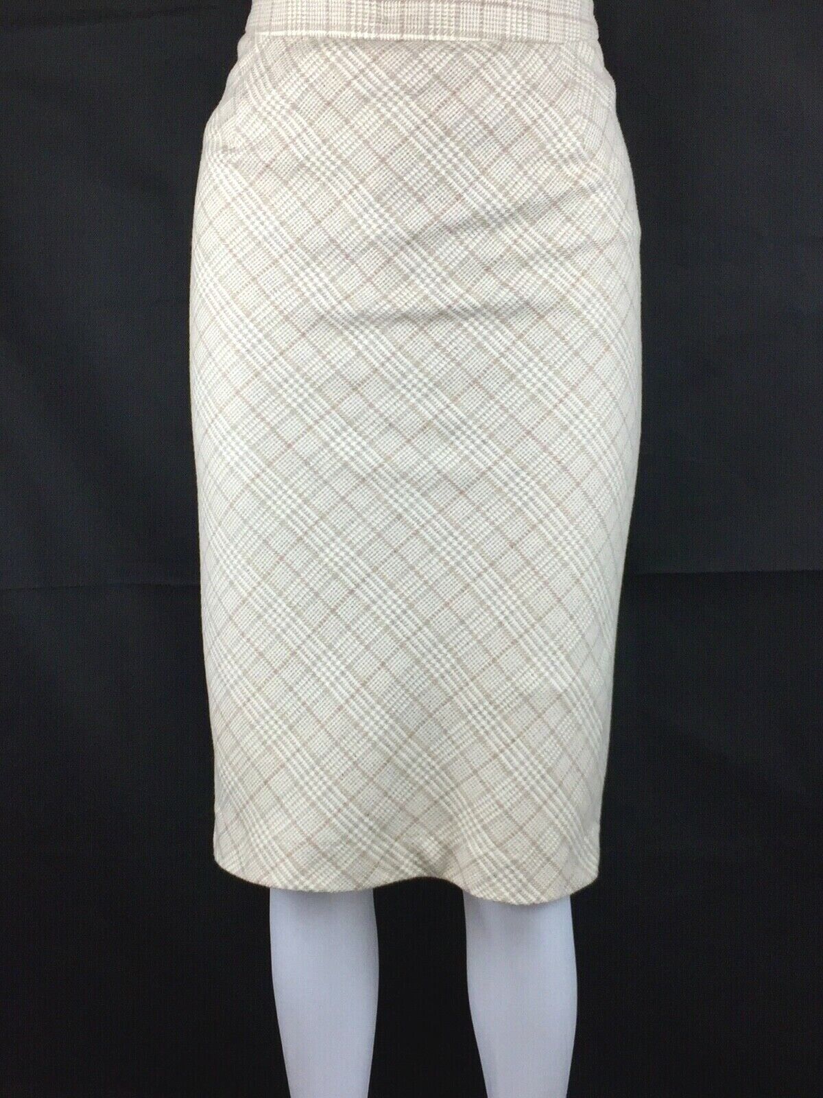 new NEXT beige wool skirt size 14