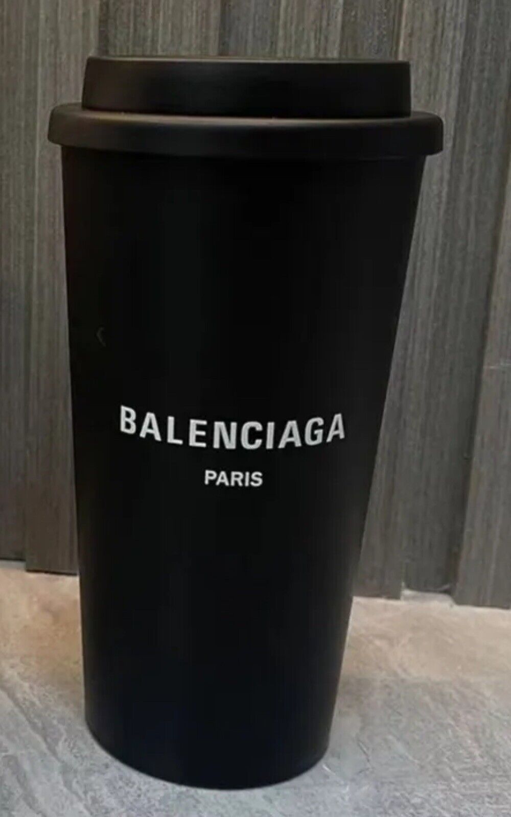 BALENCIAGA CITIES PARIS tumbler Logo cup cup with lid  Plastic Black