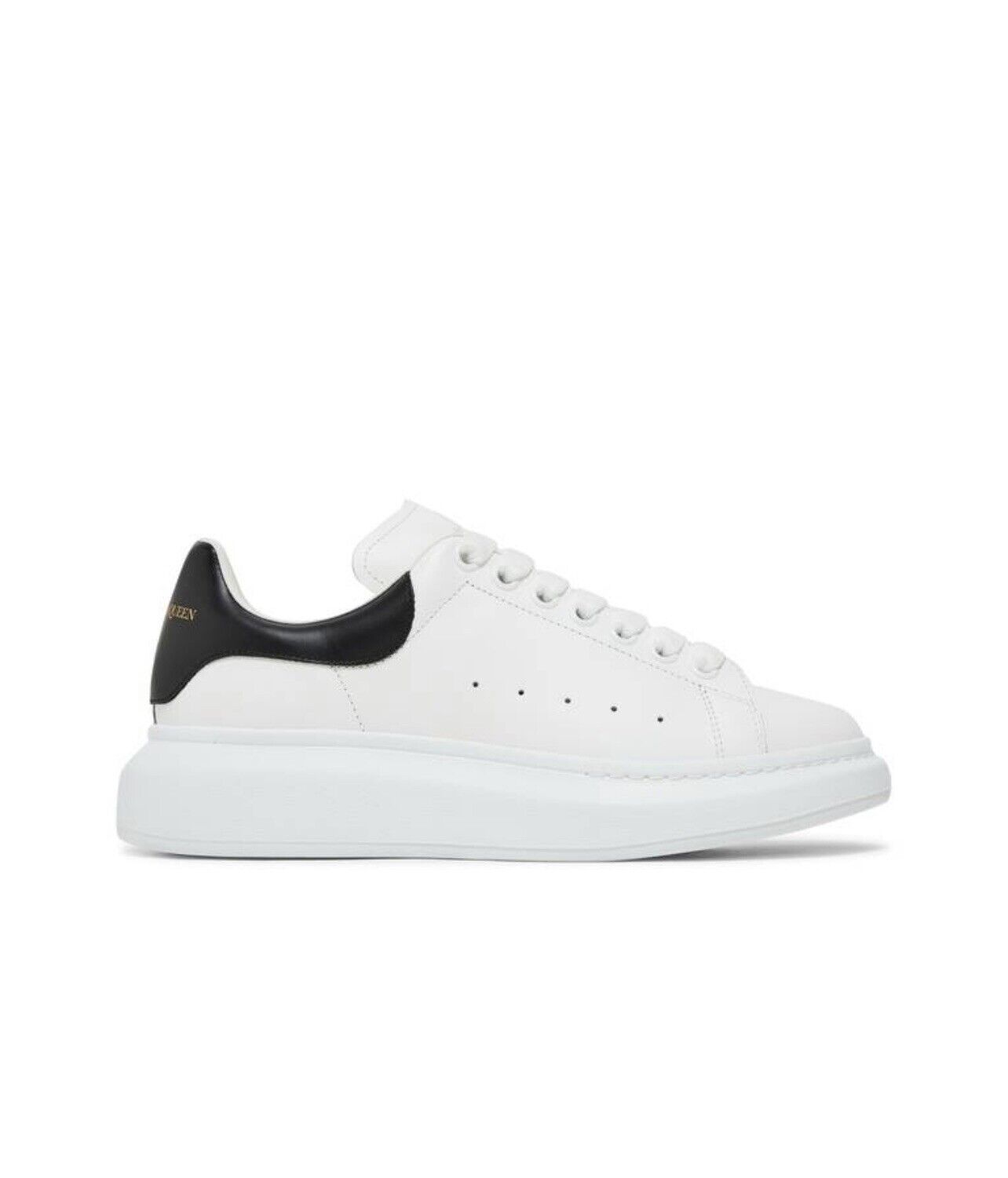 Alexander McQueen Men\'s Oversized Leather Sneakers Lily white Size US9-12