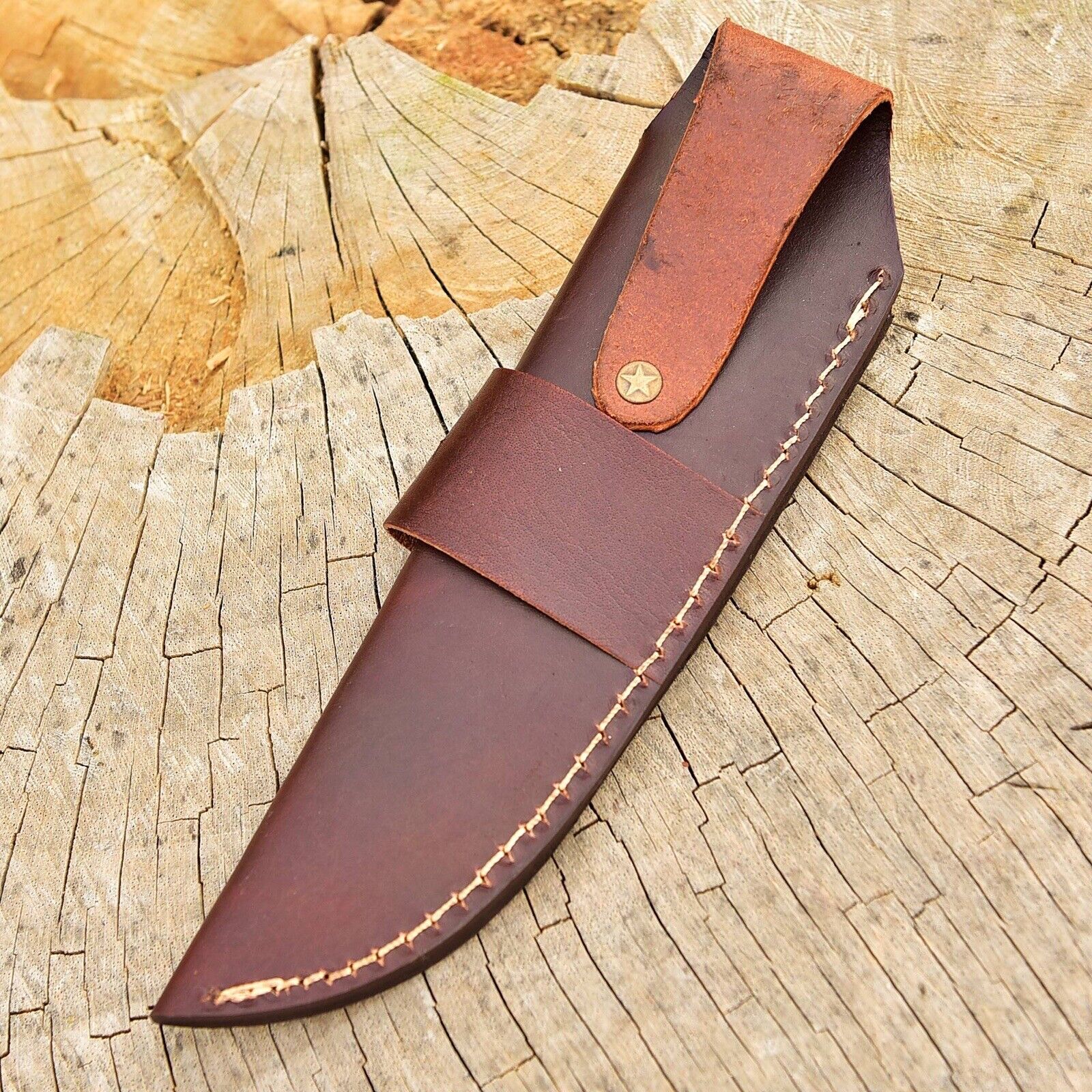 HANDMADE Genuine Leather Hand Crafted BELT SHEATH Holster FIXED BLADE KNIFE EDC
