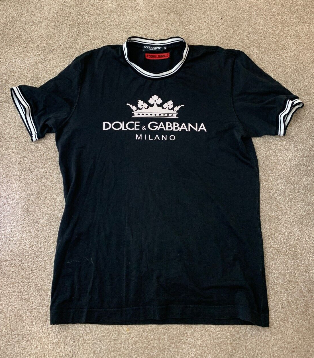 Dolce & Gabbana D&G Millennials Crown Logo cotton t-shirt IT48 UK40 chest up 40