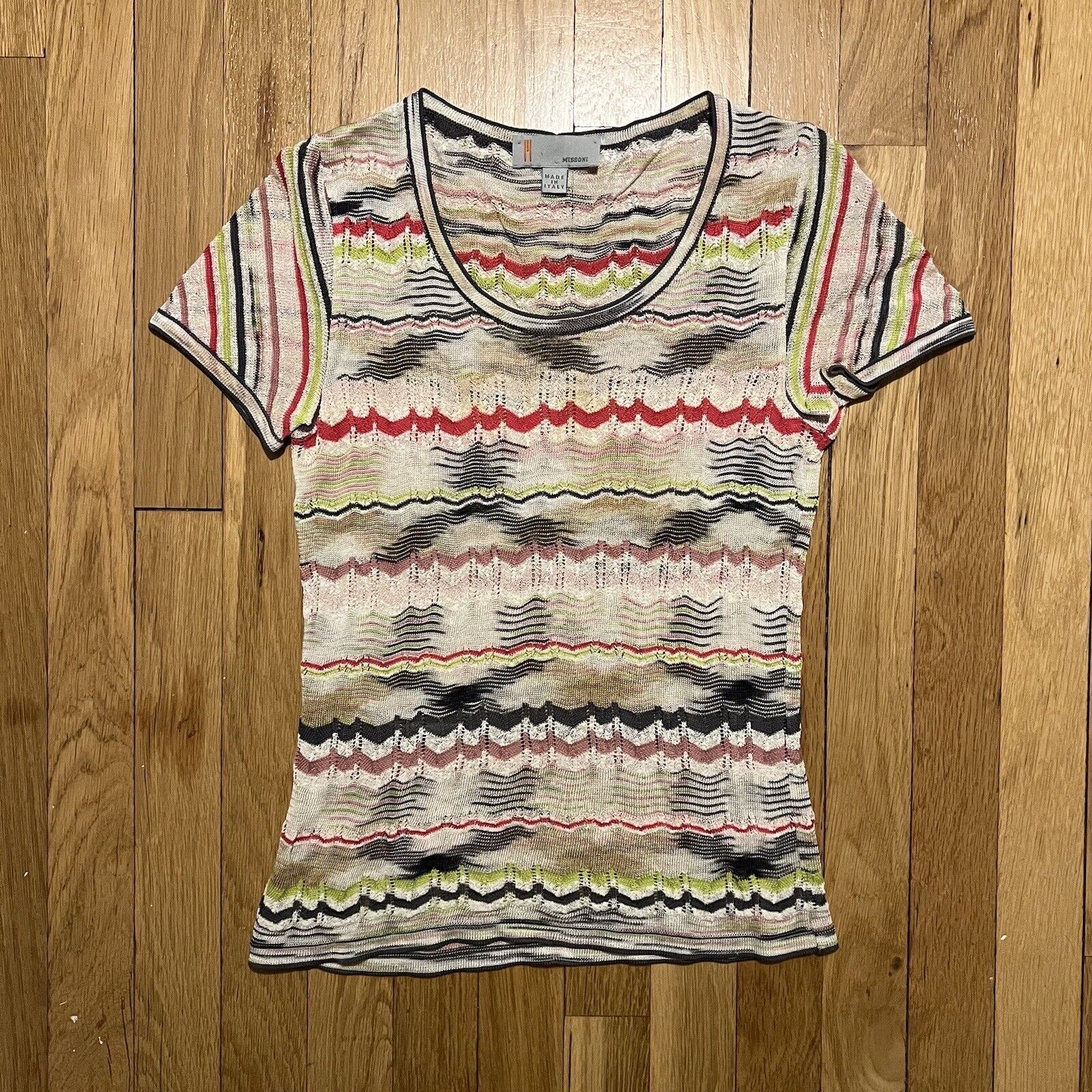 Vintage Missoni T Shirt XS Womens Multicolor Made in Italy