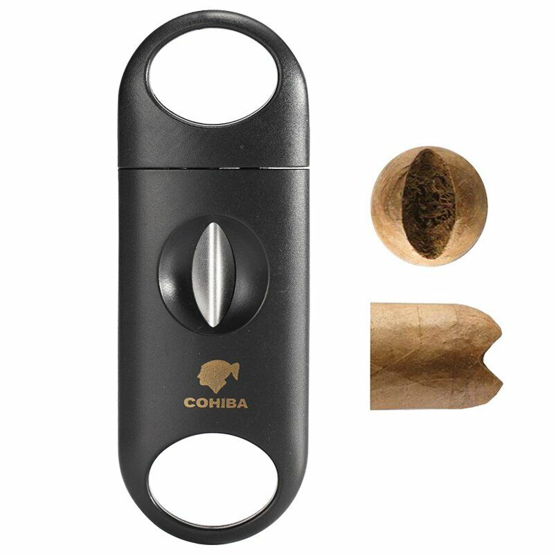 COHIBA Cigar Cutter Sharp Stainless Steel Cigar Guillotine Pocket V-Cut Clipper