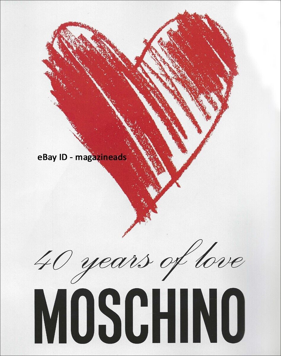 MOSCHINO 1-Page Magazine PRINT AD Fall 2023 red scribble heart 40 YEARS OF LOVE