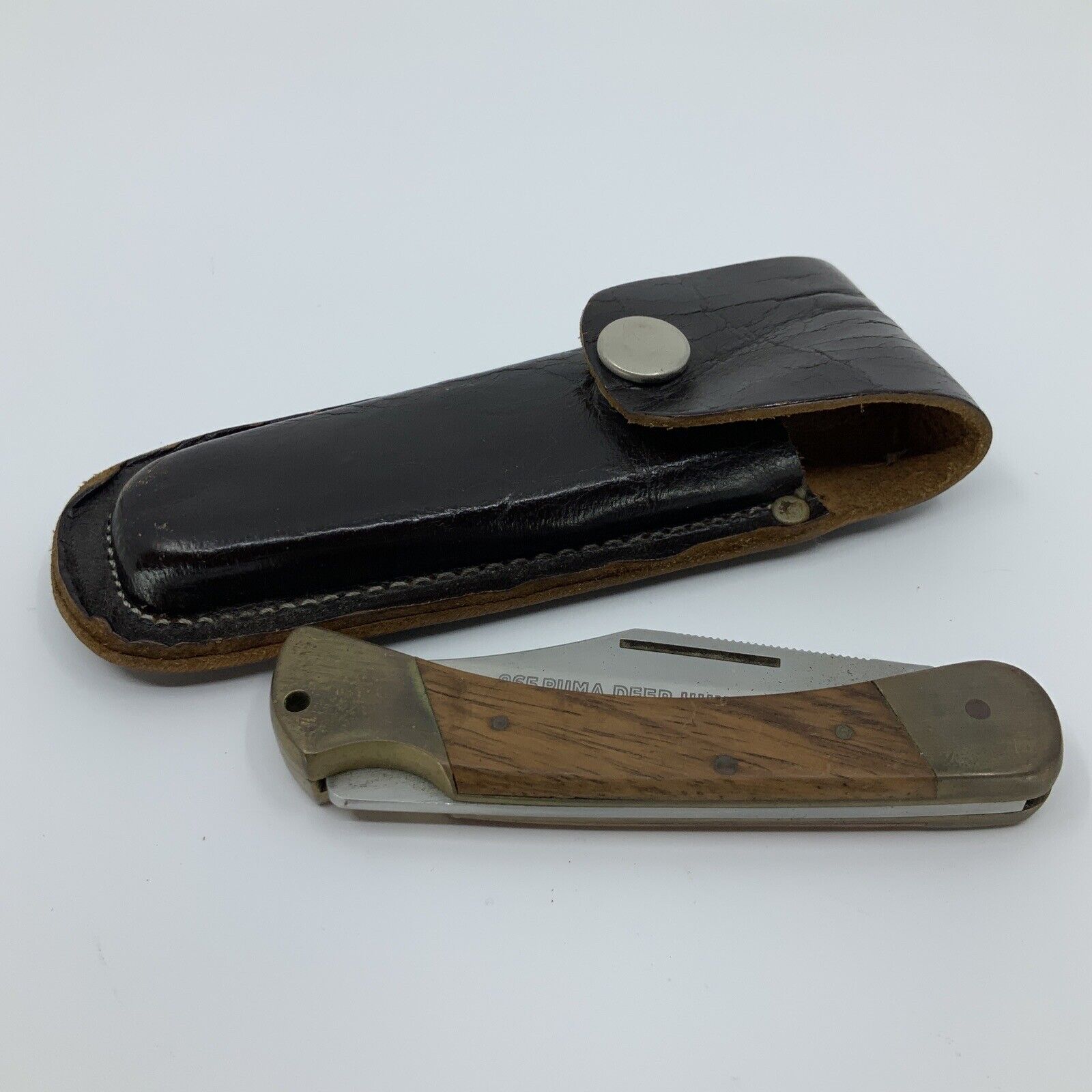 Vintage 965 Puma Deer Hunter Folding Knife With Case Made in Germany 56472