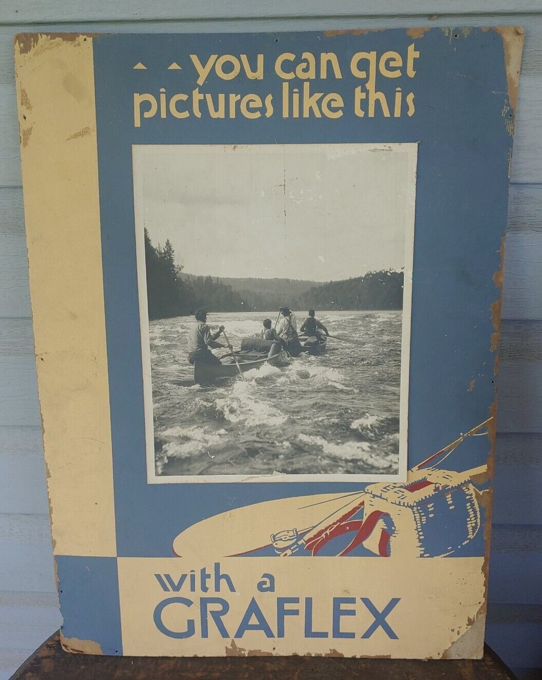 Vintage Cardboard Graflex Real Photo Advertising Sign