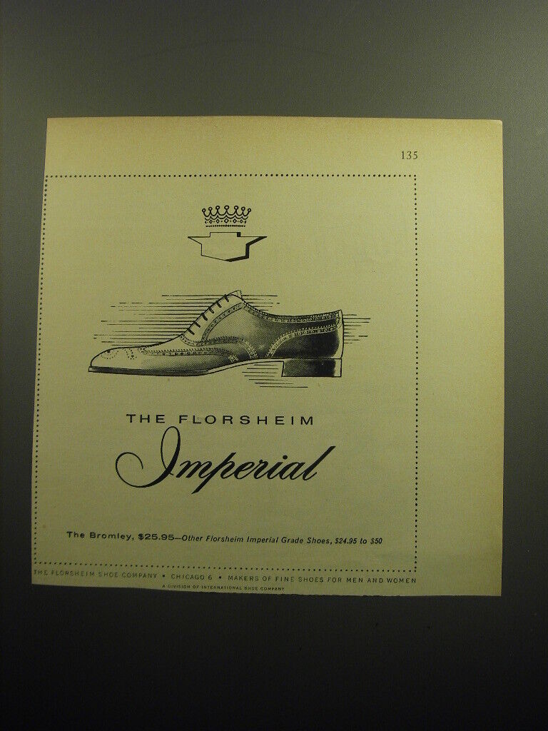 1958 Florsheim Imperial Bromley Shoes Advertisement