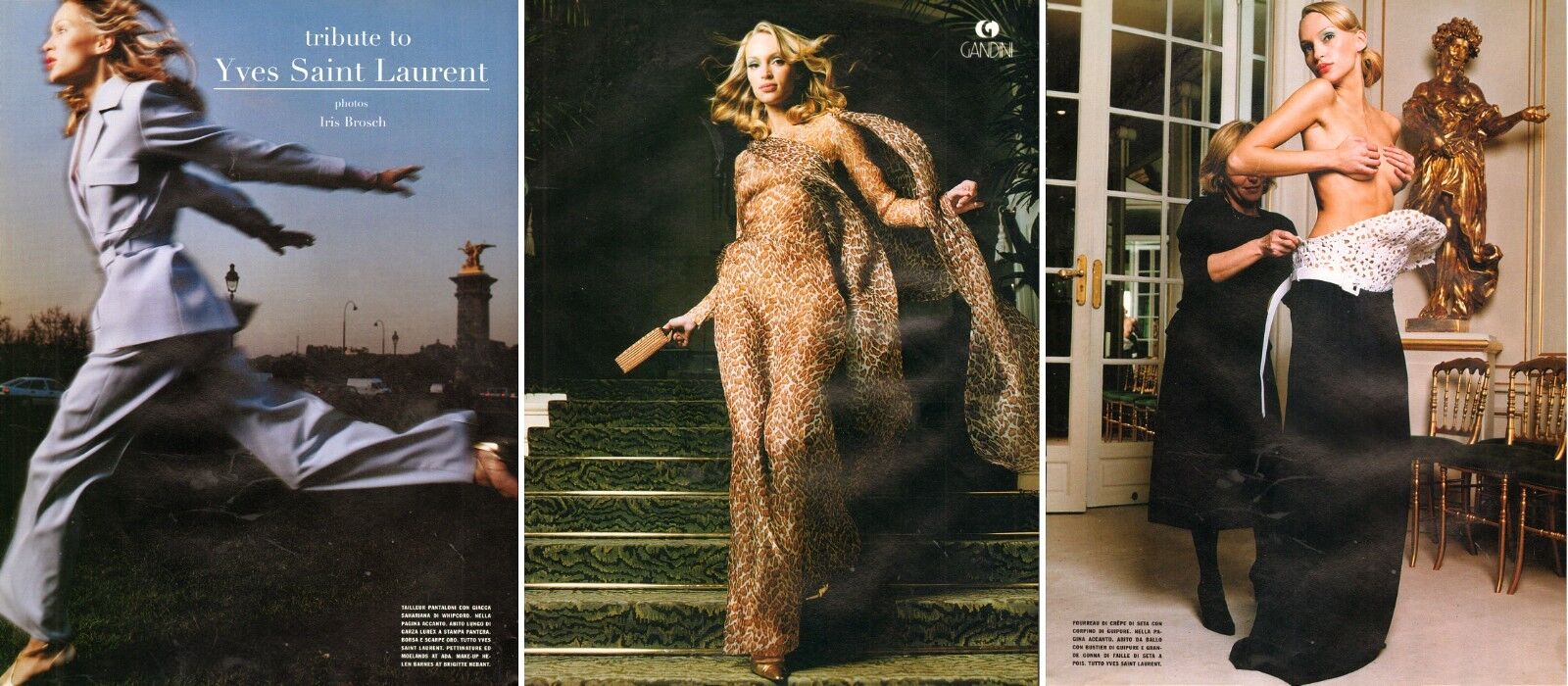 Modern Italian Magazine Ad TRIBUTE TO YVES SAINT LAURENT Nudity 7 pages  040315