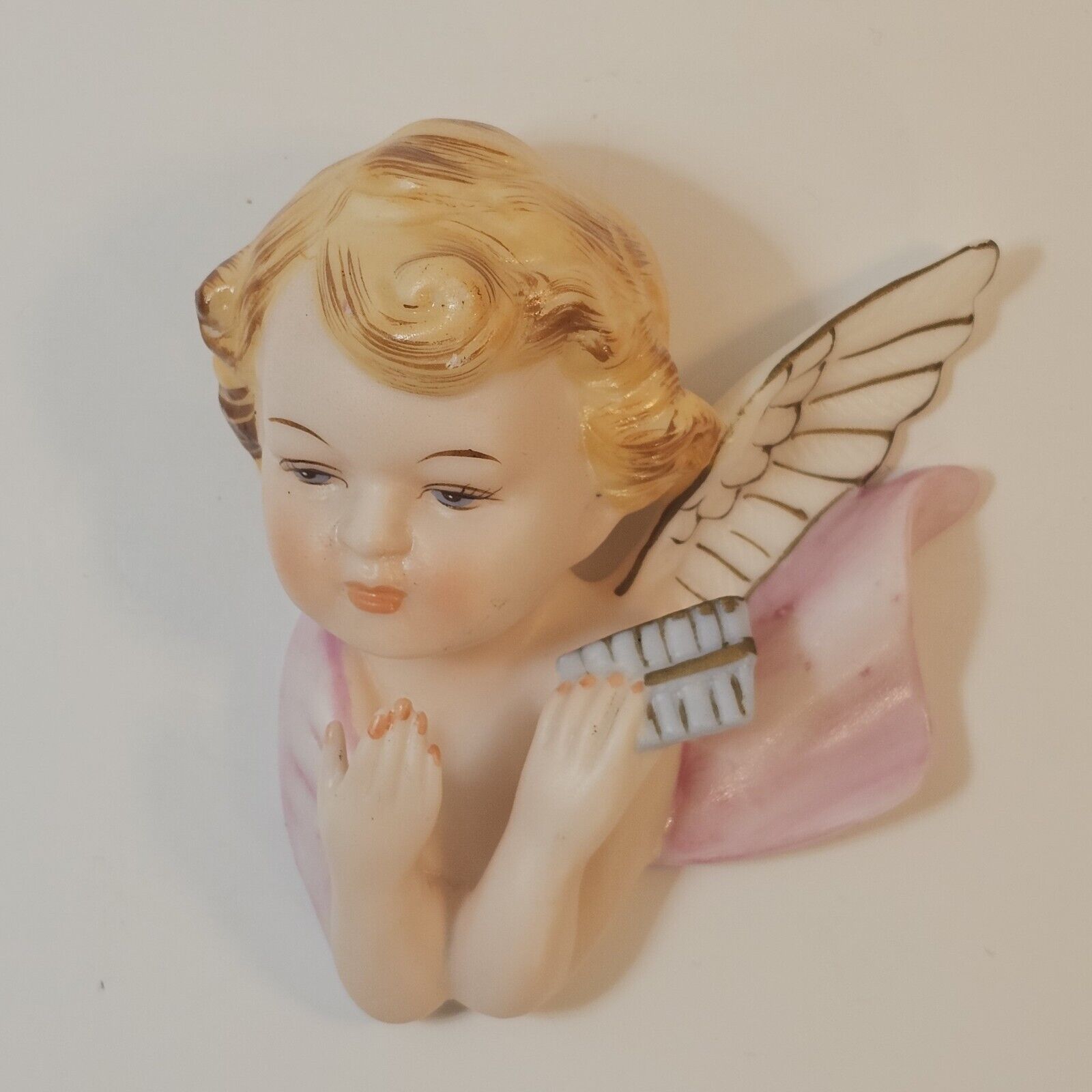 Vintage Napco Cherub Angel Head Ceramic Wall Hanging Figurine Made in Japan