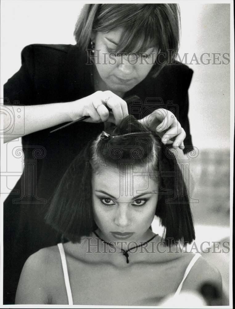 1997 Press Photo Model Kristine Arnold Styled for Chanel Gala, MFA in Boston