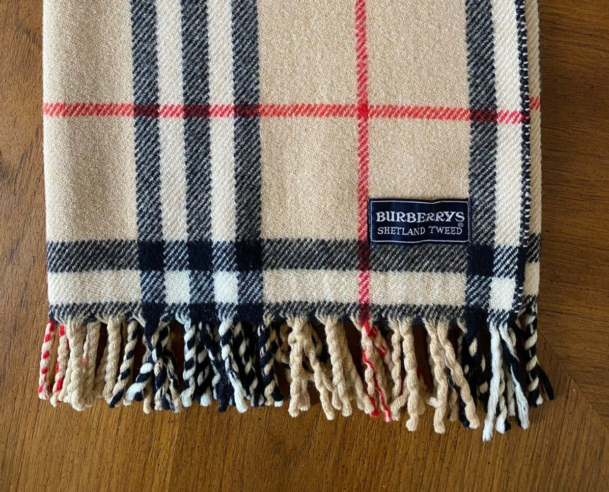 Burberry Shetland Tweed Blanket 100% Wool