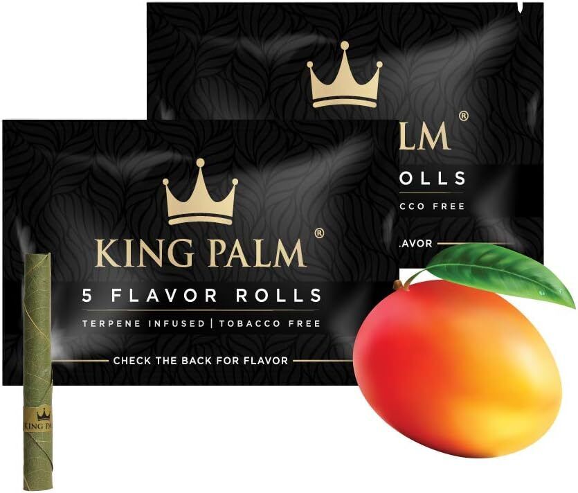 King Palm | Mini Size | Mango Tango | Prerolled Palm Leafs | 5 per Pack, 2 Packs