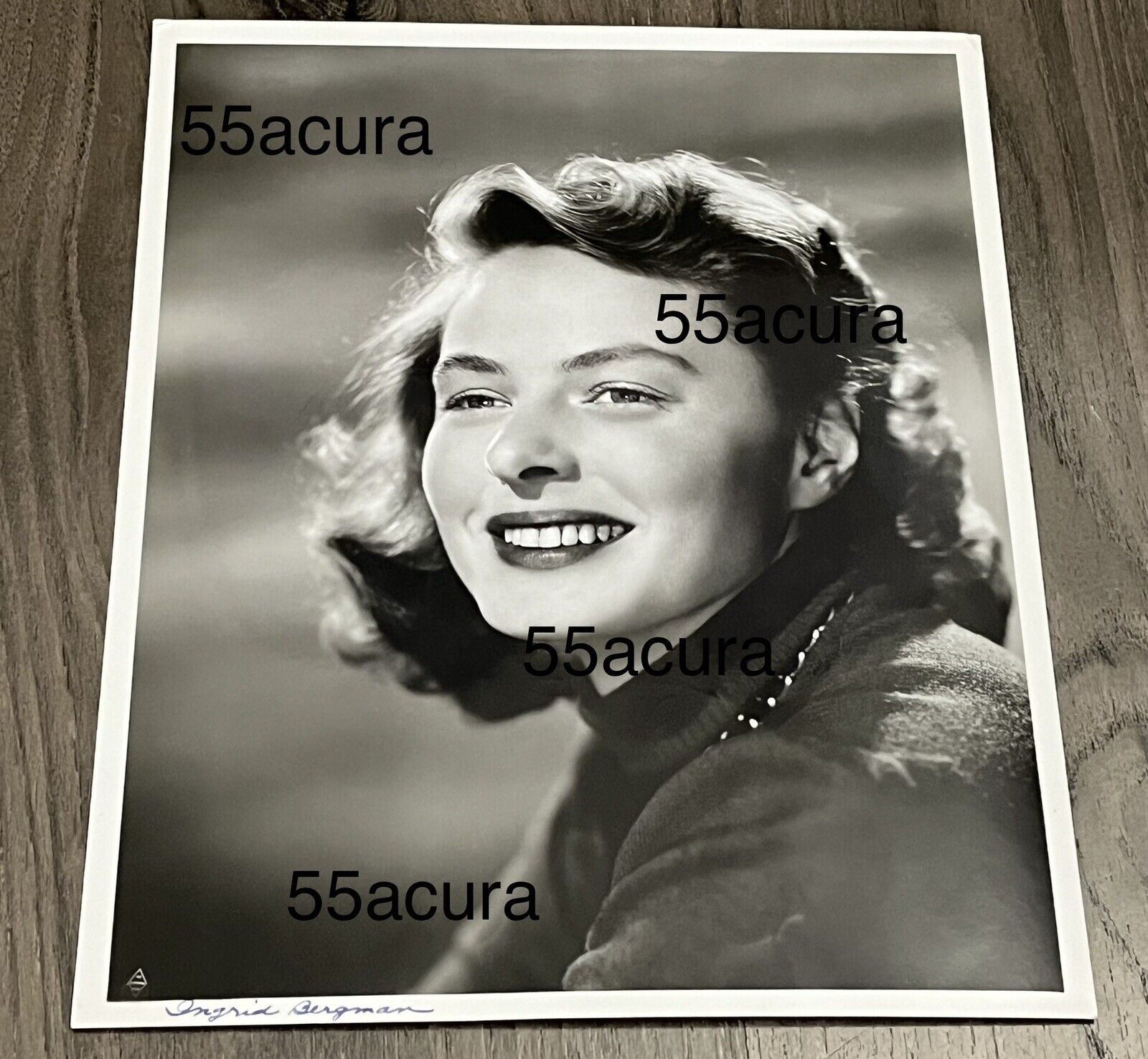 Ingrid Bergman 8x10 Portrait 1940s Glamour Smile Teeth Studio Photo Original VTG
