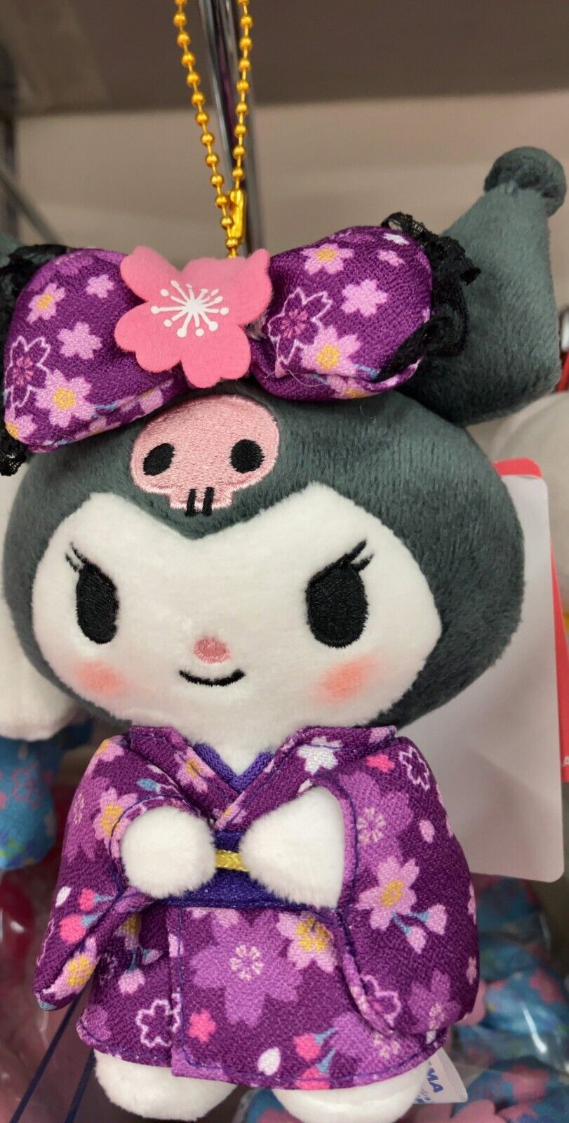 Sanrio Character Kuromi Mascot Chain (Sakura Kimono) Plush Doll New Japan