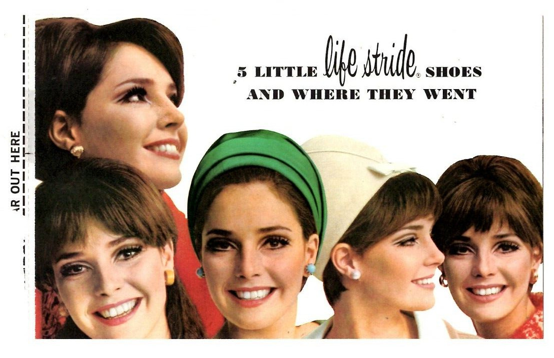 5 Little Life Stride Shoes and Where They Went Brochure Print Ad 1960s-70s