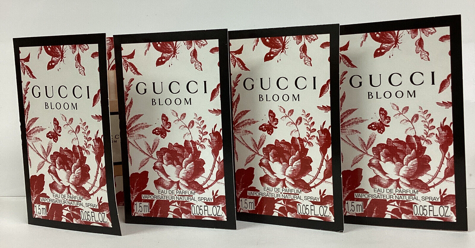 Gucci Bloom Sample LOT OF 4 Eau De Parfum 0.05oz As Pictured