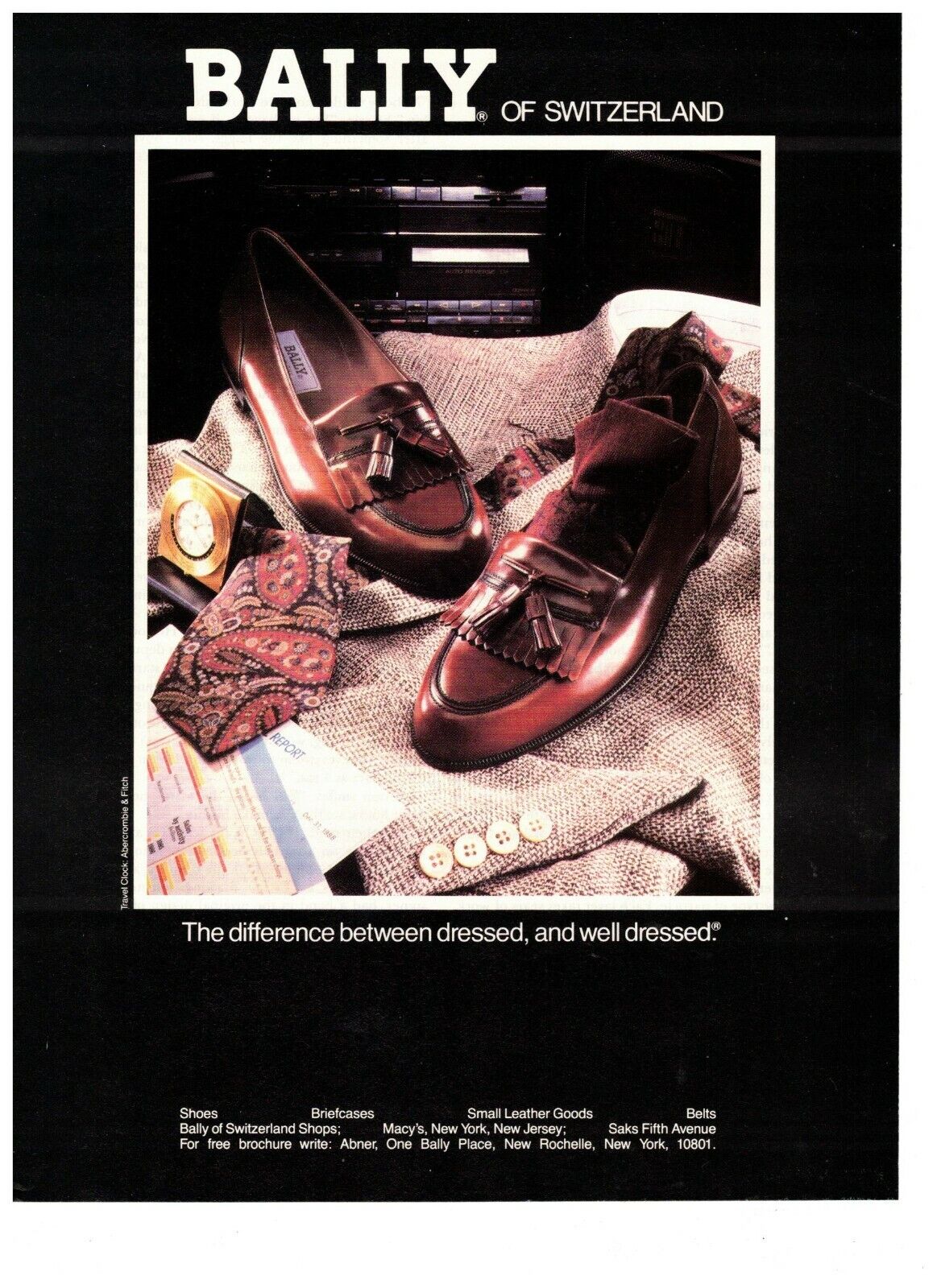 1989 Bally Switzerland Formal Men's Fashion Loafers Vintage Print Advertisement