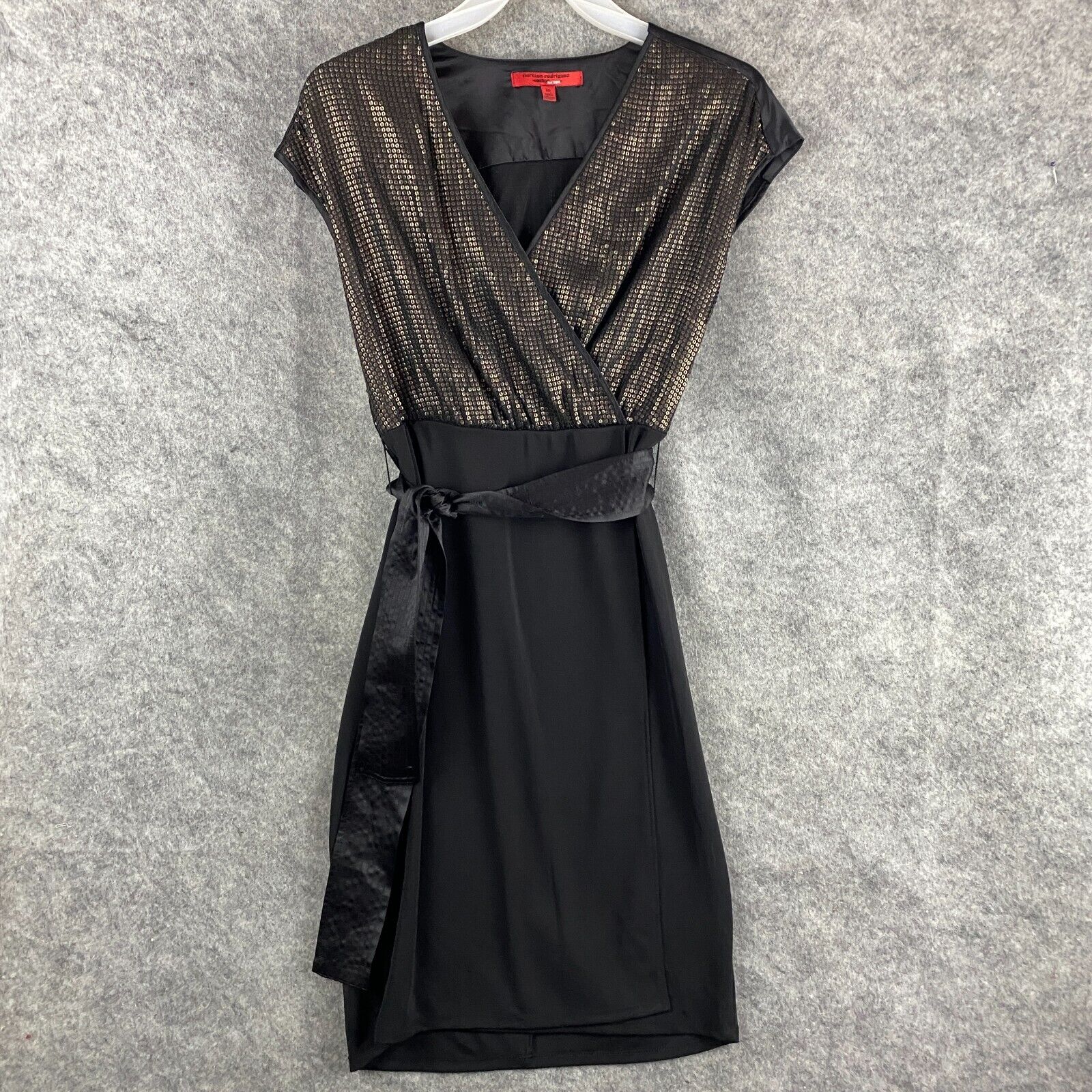 Narciso Rodriguez Wrap Dress XS Women\'s 100% Polyester Black Sleeveless