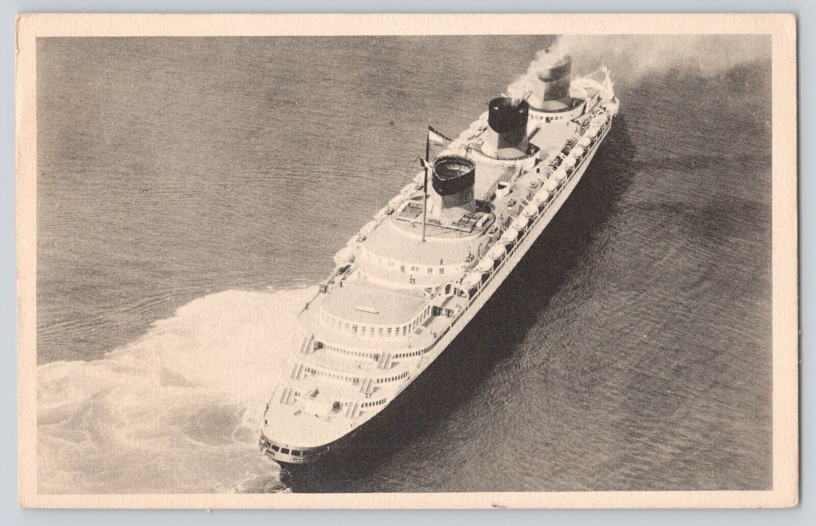 Postcard Steamship Ship SS Normandie French Line Cie Gle Transatlantique 1930s