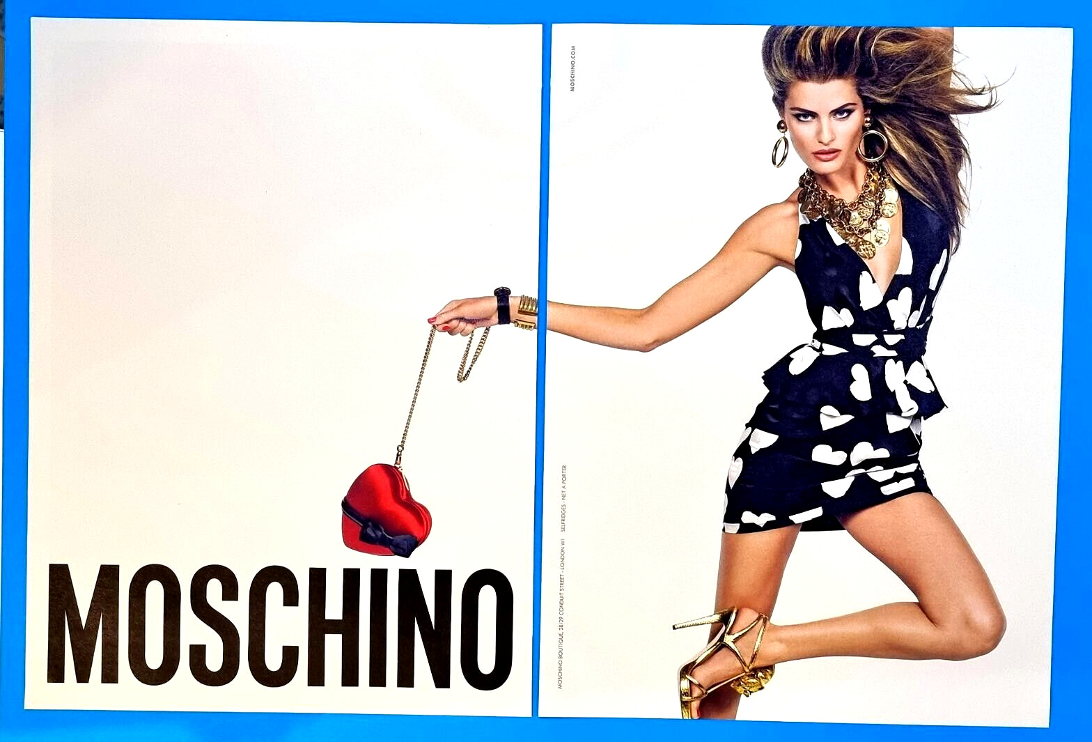 MOSCHINO  -Women\'s Fashion Dress High Heel Shoes Bag  Magazine  Print  Ad - D589