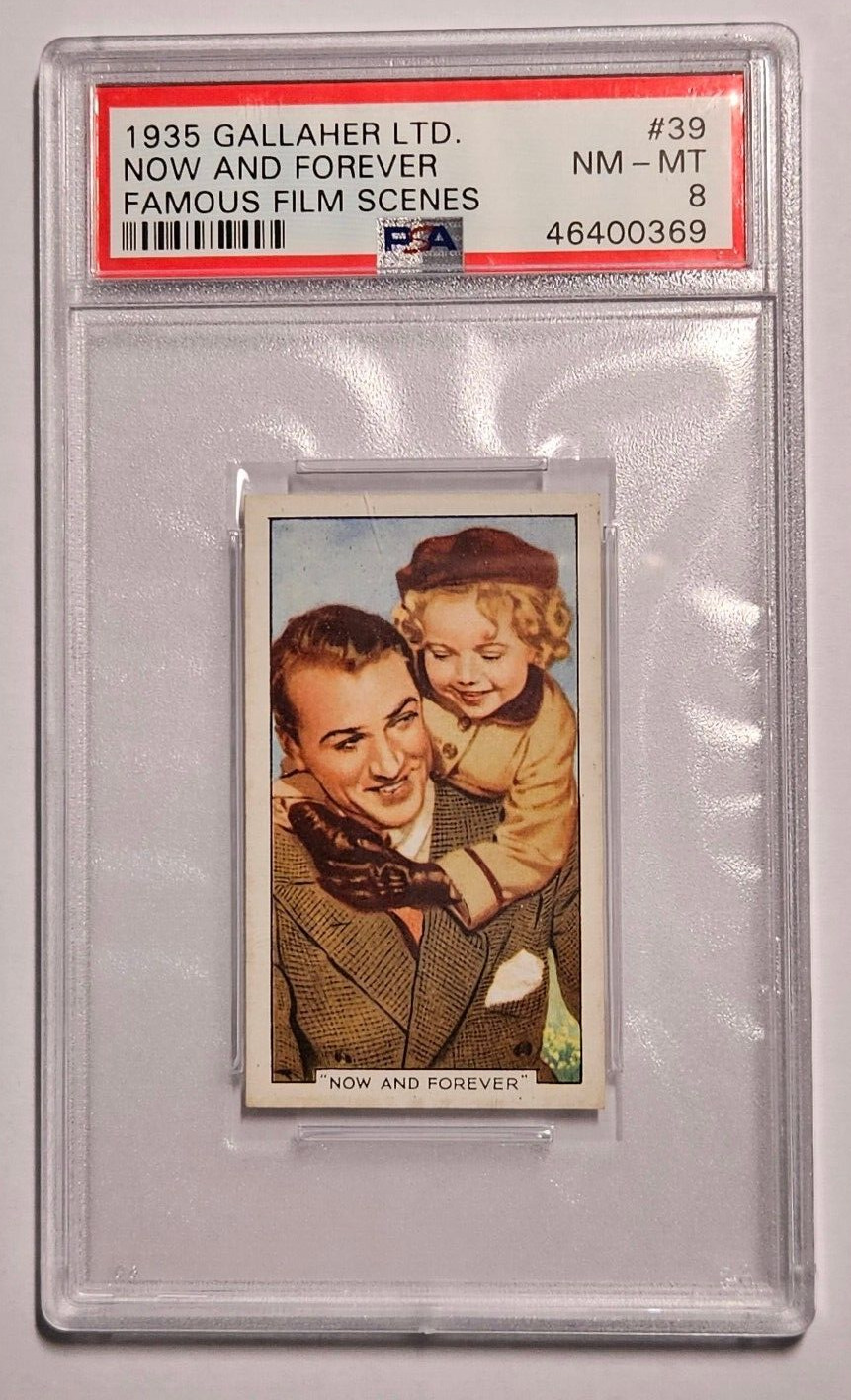 1935 Gallaher Film Scenes #39 SHIRLEY TEMPLE/GARY COOPER Now and Forever PSA 8