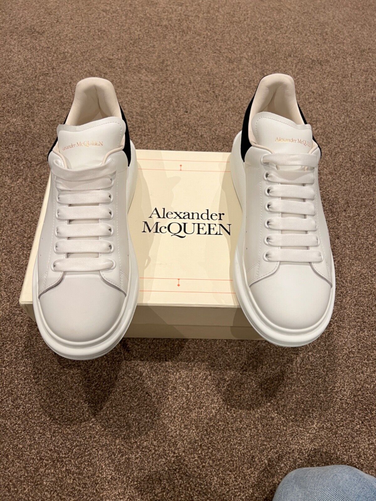 ALEXANDER MCQUEEN Oversized Larry Sneakers White Leather Men\'s Size  45 Shoes