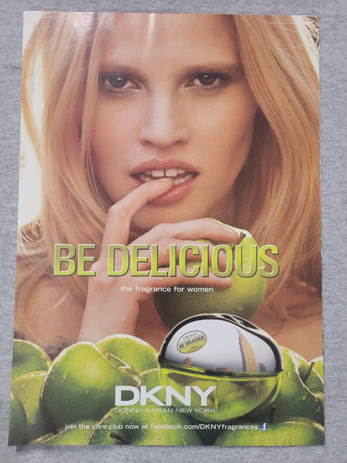 2012 Magazine Advertisement Page DKNY Be Delicious Perfume Cute Woman Print Ad