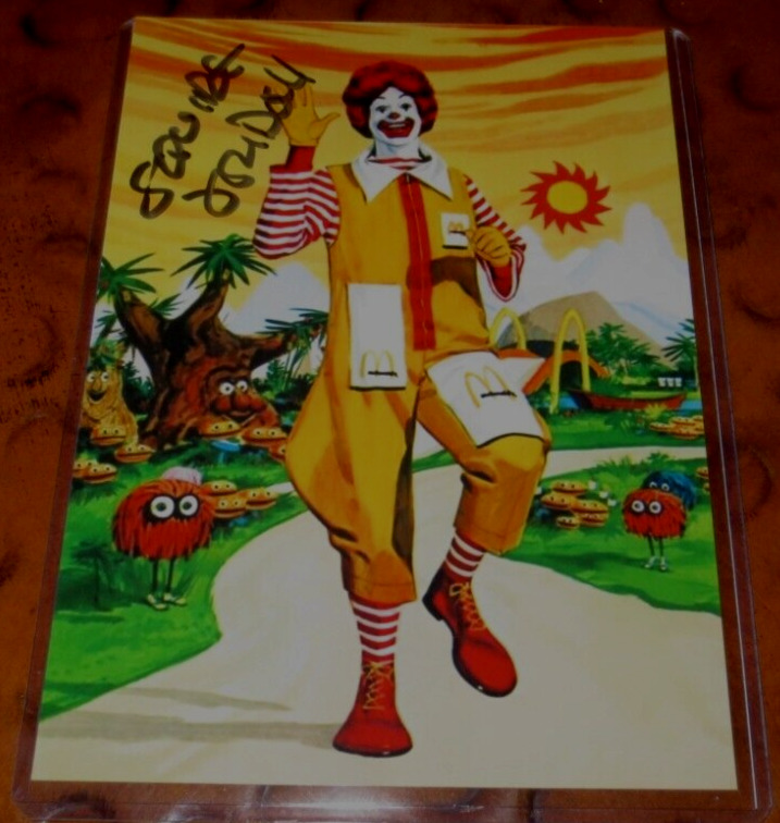 Squire Fridell as Ronald McDonald signed autographed photo McDonaldland Shorts
