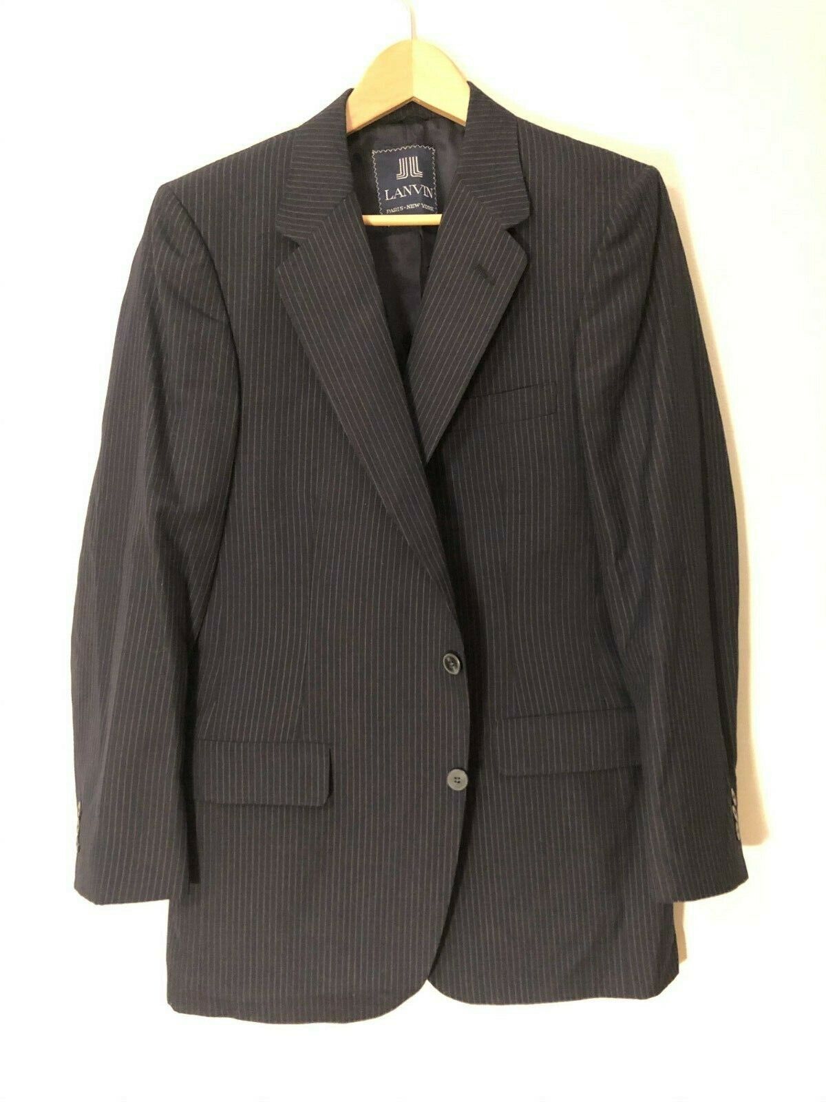 Lanvin Navy Pinstripe 2pc Suit 38R Mens Dress