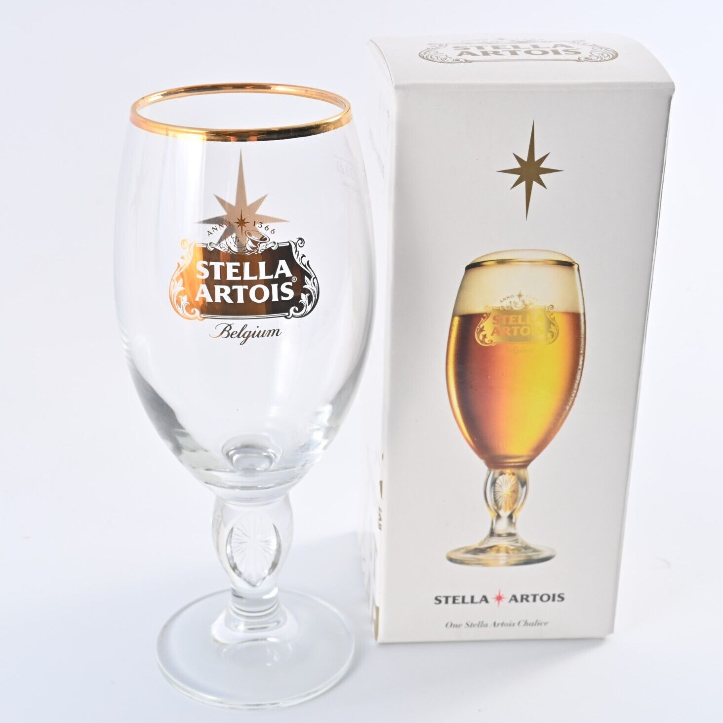 Stella Artois Beer Glasses Chalice 33cl Limited Edition Gold Lot 24 NEW IN BOX