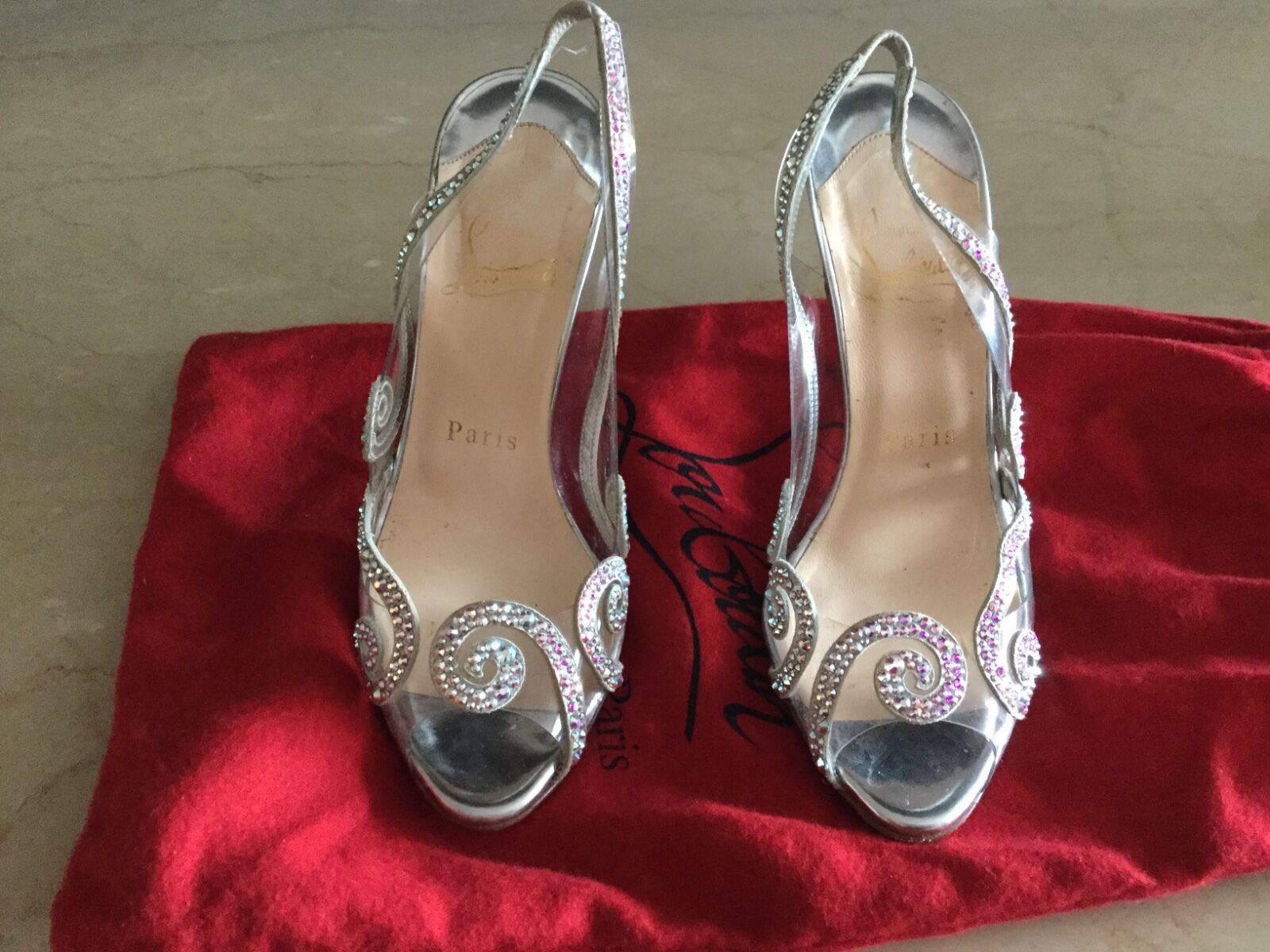 Christian Louboutin pvc clear shoes with straws Chrystal\'s size 35.5 SOLD OUT