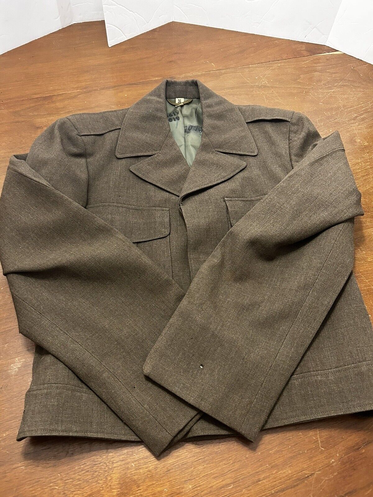 Men\'s WWII 1940s US Army Ike Uniform Jacket sz 36 Long 40s WW2 Vtg Wool Rare