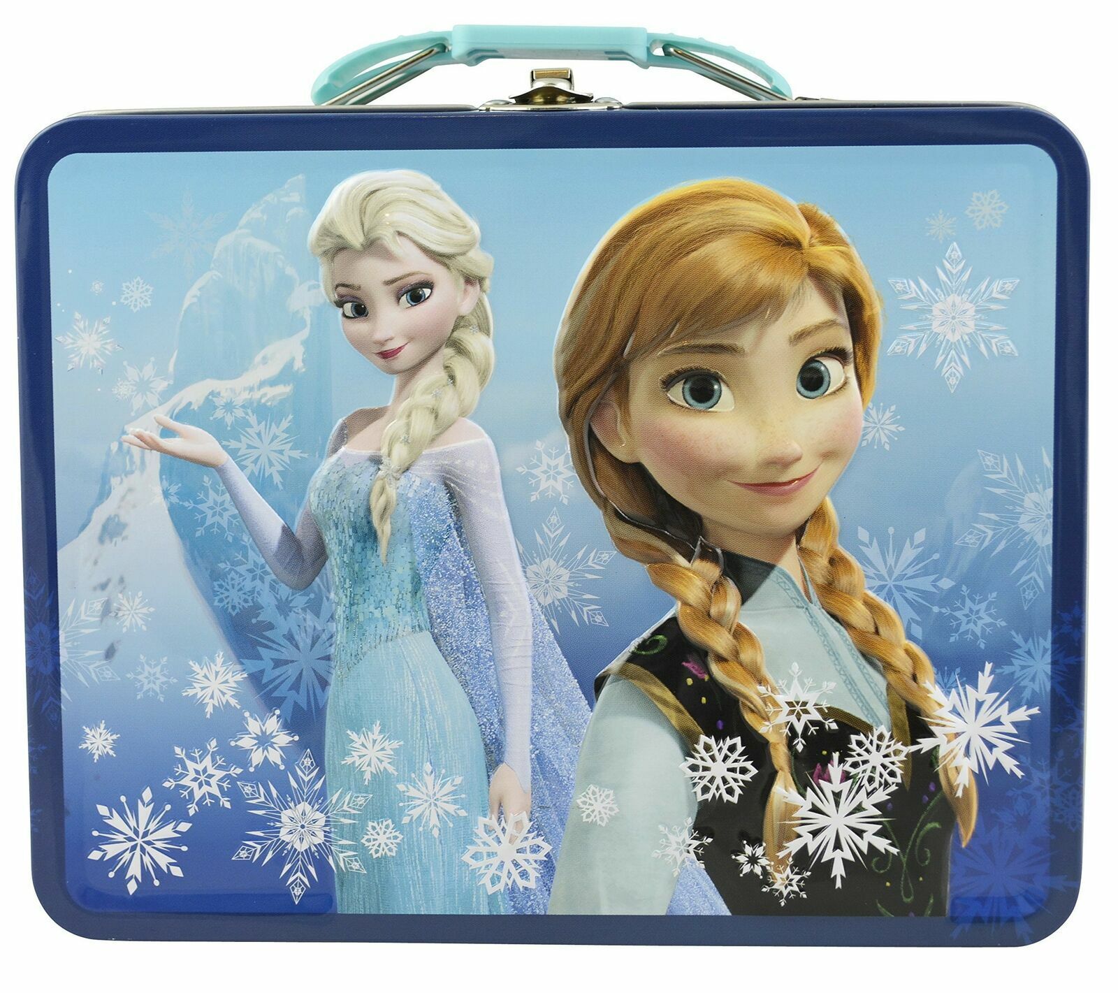 Disney Frozen 3D Design Embossed - Metal Tin Lunchbox Navy NEW Back to School
