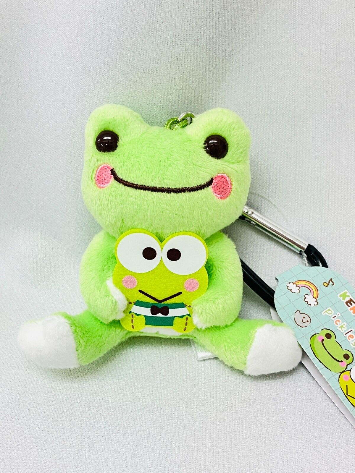 Pickles the Frog x Sanrio Kero Kero Keroppi Carabiner Mascot Plush New Japan