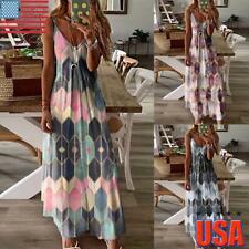 Plus Size Women's Boho Floral Cami Long Maxi Dress Summer Beach Holiday Sundress picture
