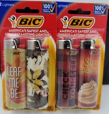 4 Bic Autumn Special Edition Lighters, Gift, Pumpkin Latte, Check Yourself, Leaf picture