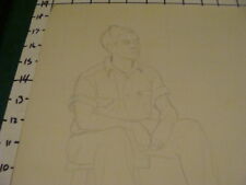 LOUIS FERON drawing of COSTA RICAN young man - 1940's SIGNED -- sitting picture