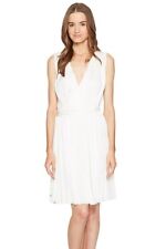ESCADA 237631 Womens Dapana V-Neck Sleeveless Wrap Dress Off-White Size 38 picture